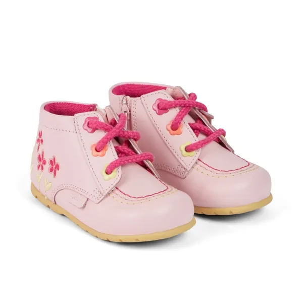 Baby Kick Hi Flower Boots Leather Pink