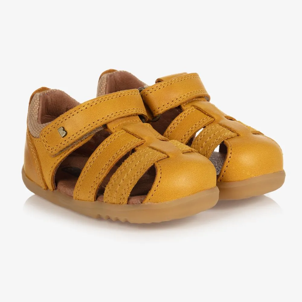 Baby Yellow Leather Sandals