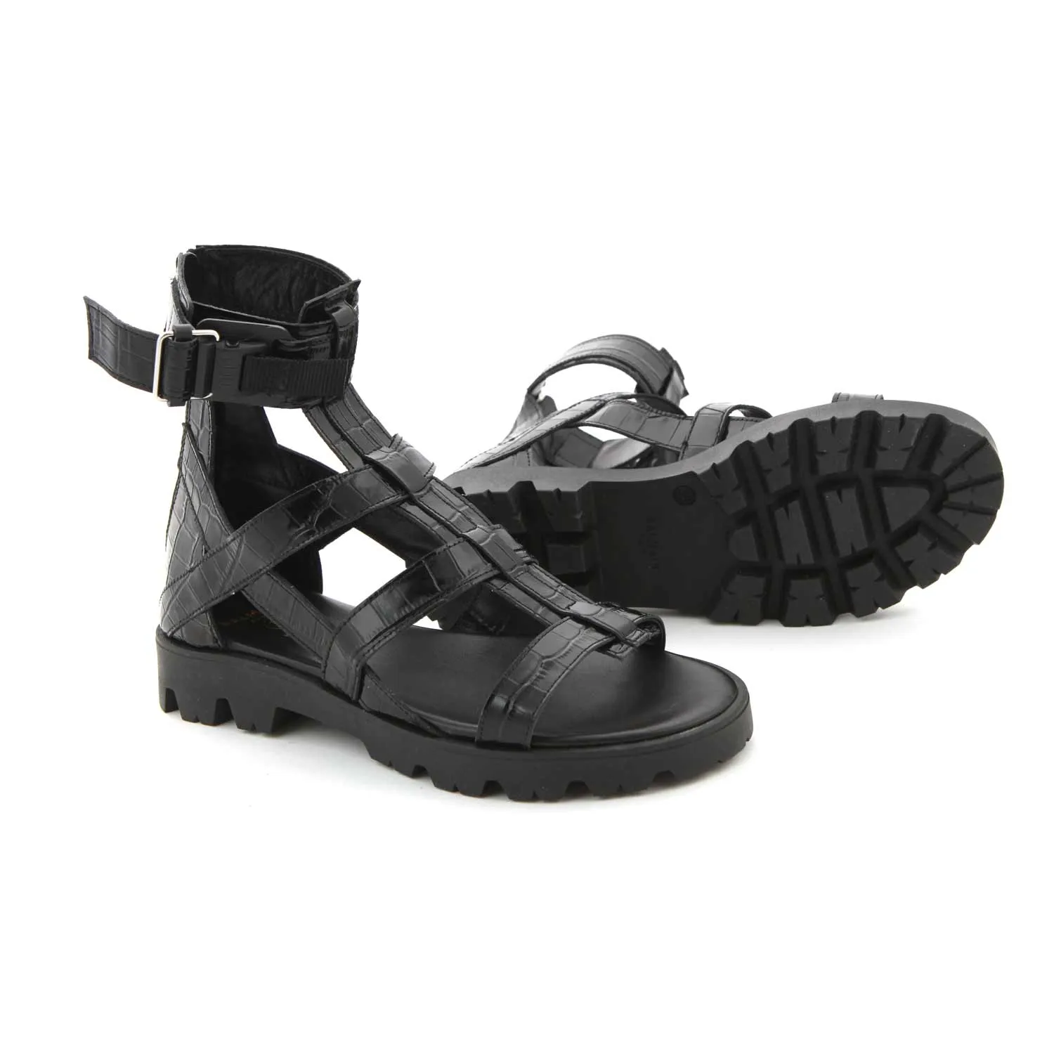 Balmain Black Boots Sandals For Teen Girl