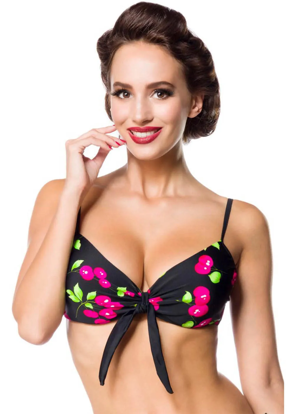 Belsira Cherry Bikini Top Black