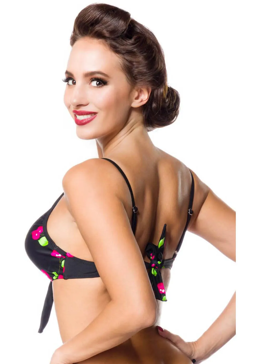 Belsira Cherry Bikini Top Black