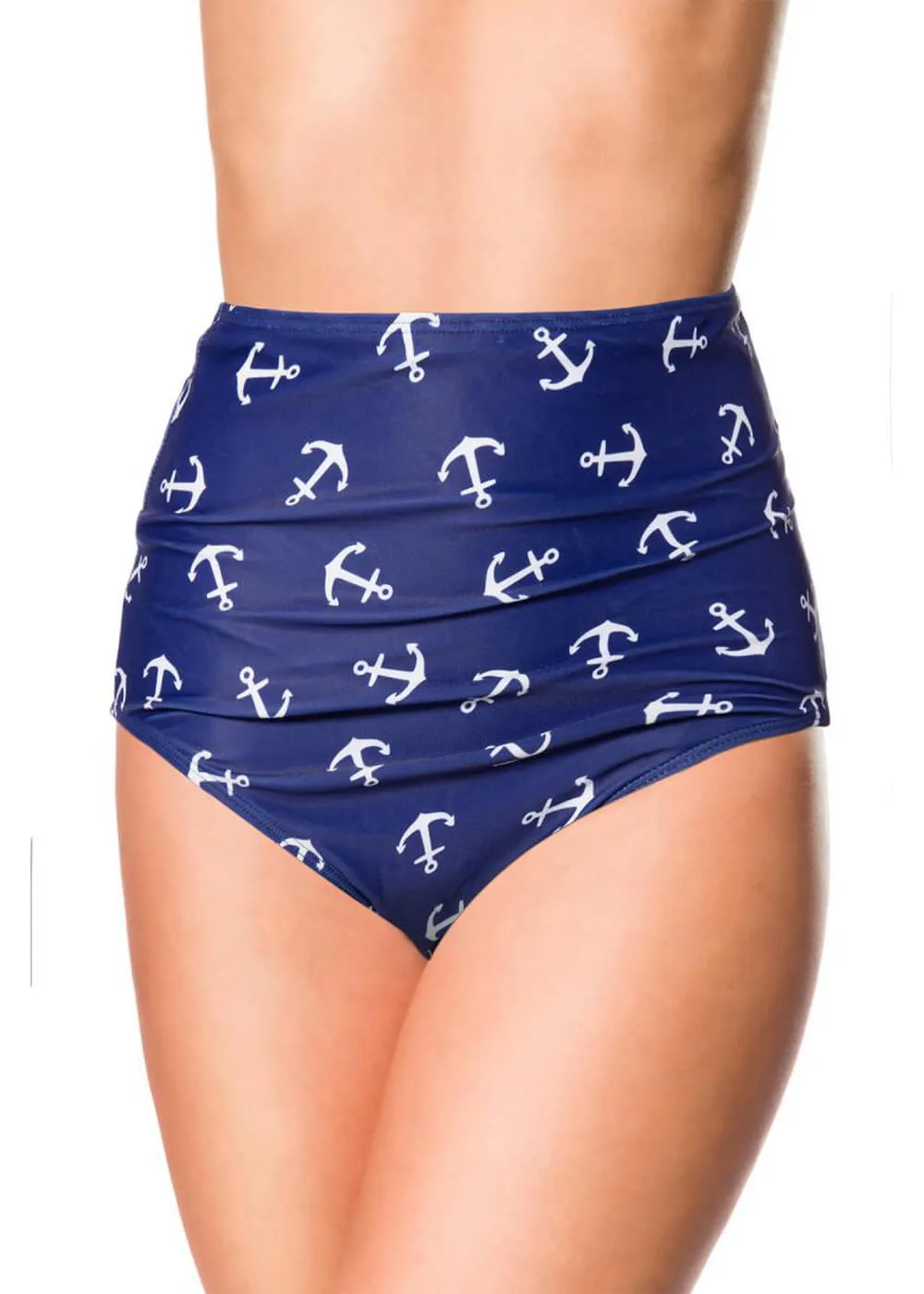 Belsira Summer Anchor High Bikini Bottoms Blue