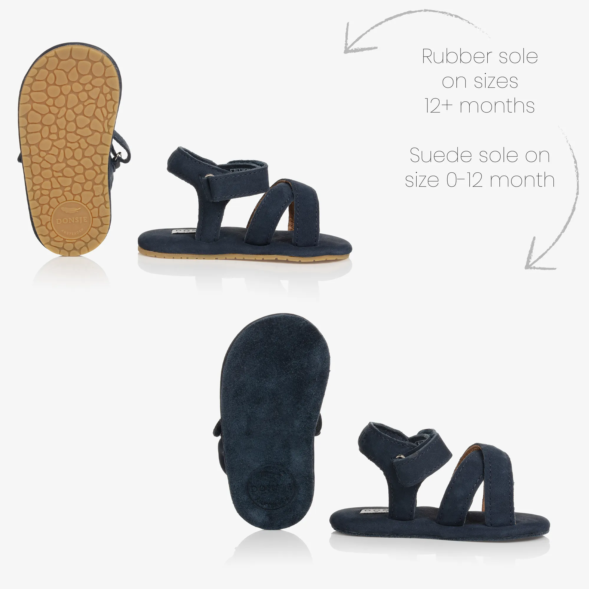 Blue Suede Baby Sandals