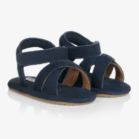 Blue Suede Baby Sandals