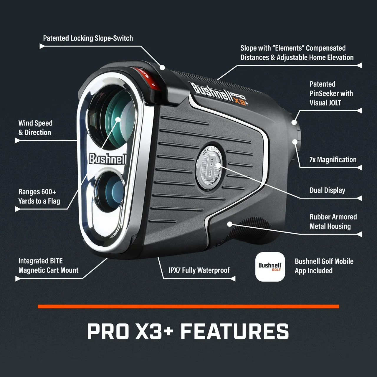 Bushnell Pro X3+ Laser Rangefinder