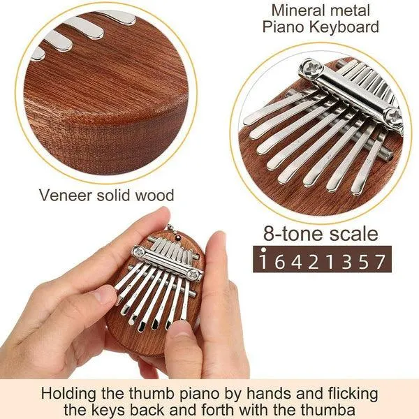 Custom Kalimba Thumb Piano Personalized 8 Keys Mini Kalimba With Name