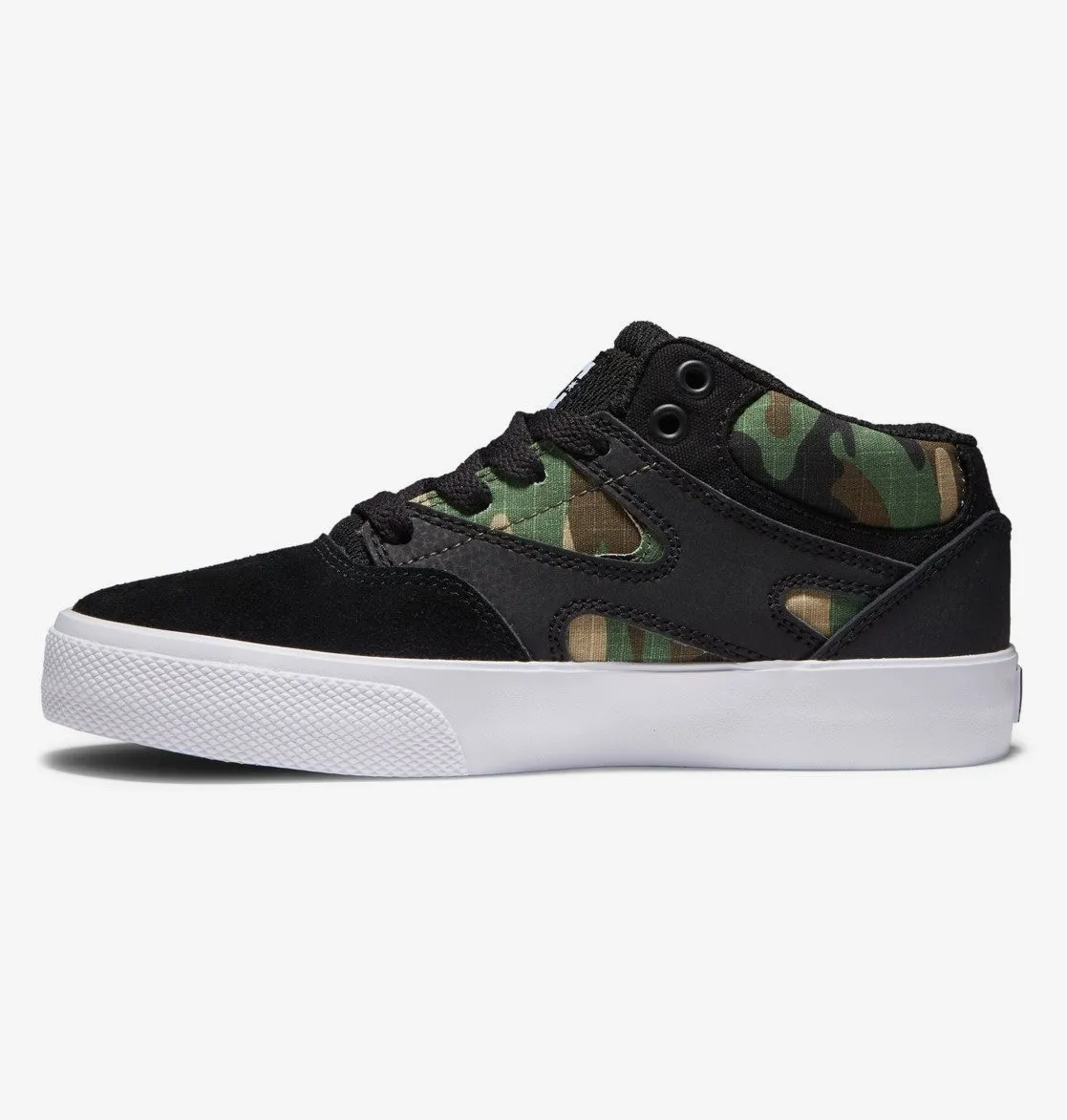 DC Kalis Vulc Mid Kids Skate Shoes - Black/Camo