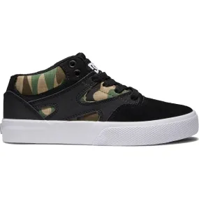 DC Kalis Vulc Mid Kids Skate Shoes - Black/Camo