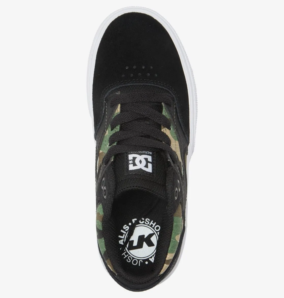 DC Kalis Vulc Mid Kids Skate Shoes - Black/Camo