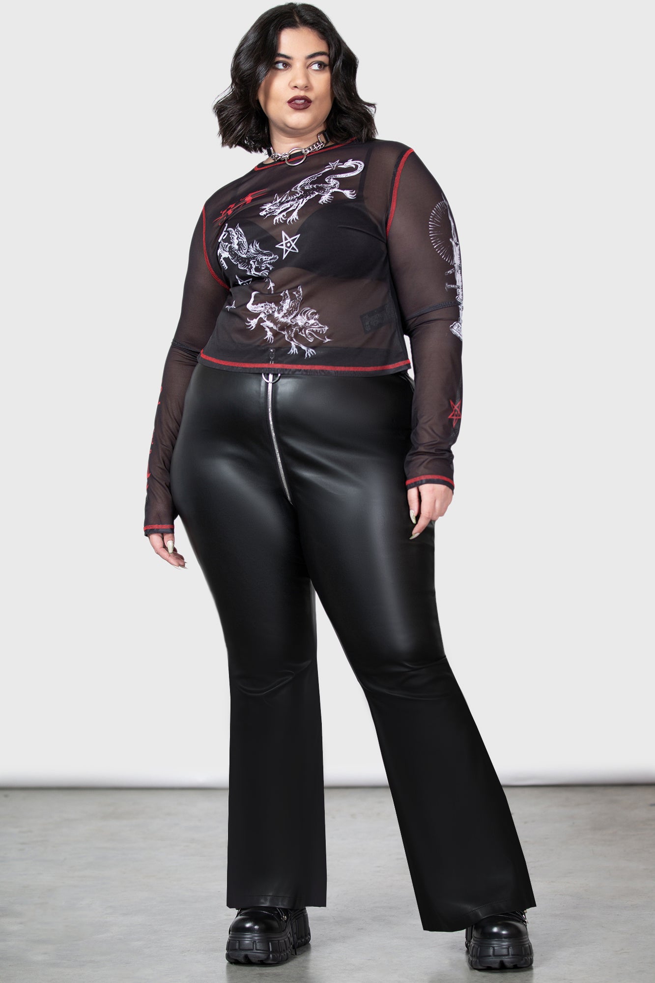 Devillment Mesh Long Sleeve Top [PLUS]