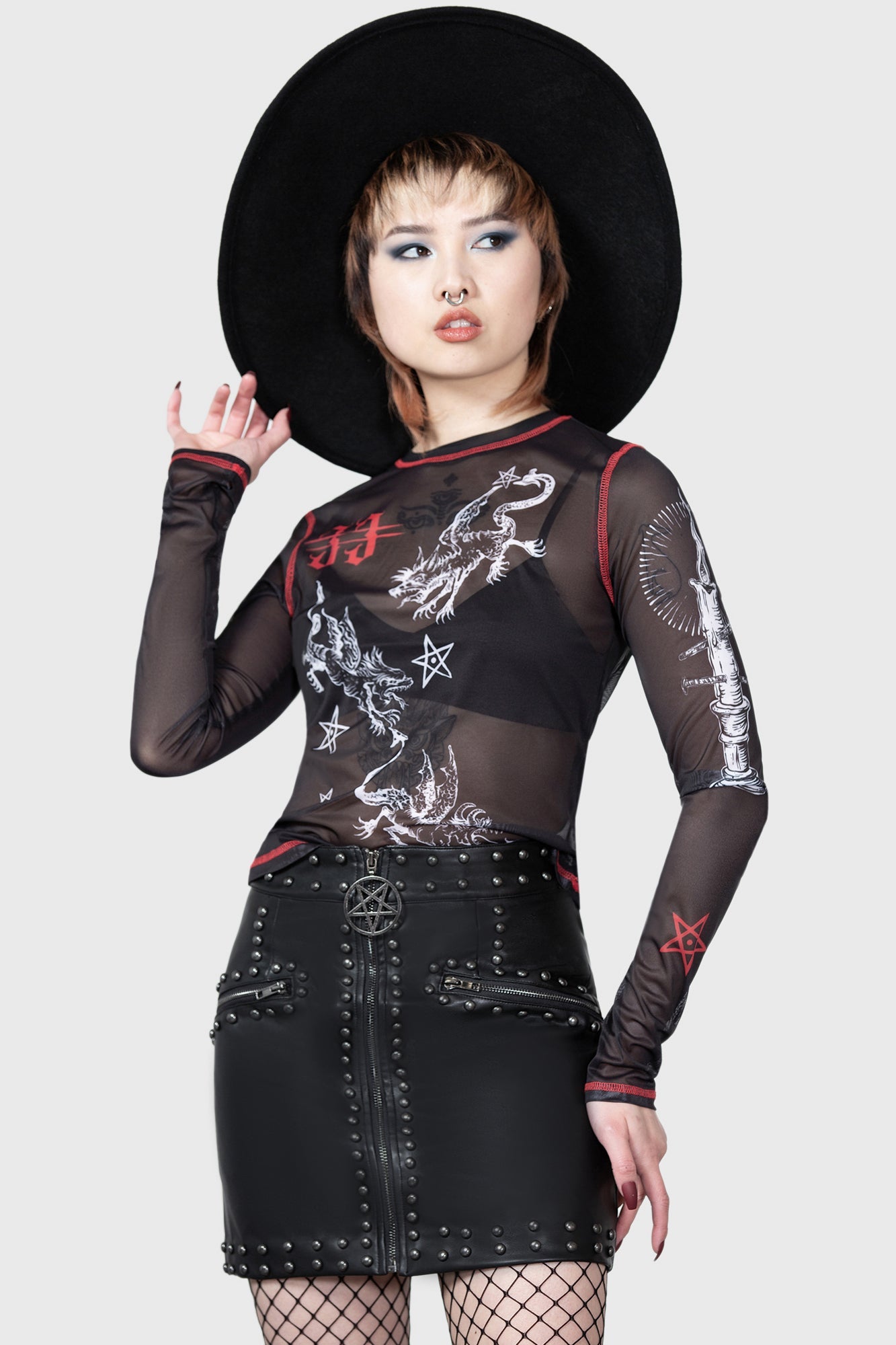 Devillment Mesh Long Sleeve Top Resurrect