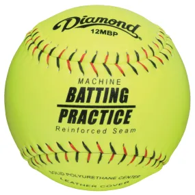 Diamond Machine Batting Practice 12 Leather Fastpitch Softballs: 12MBP