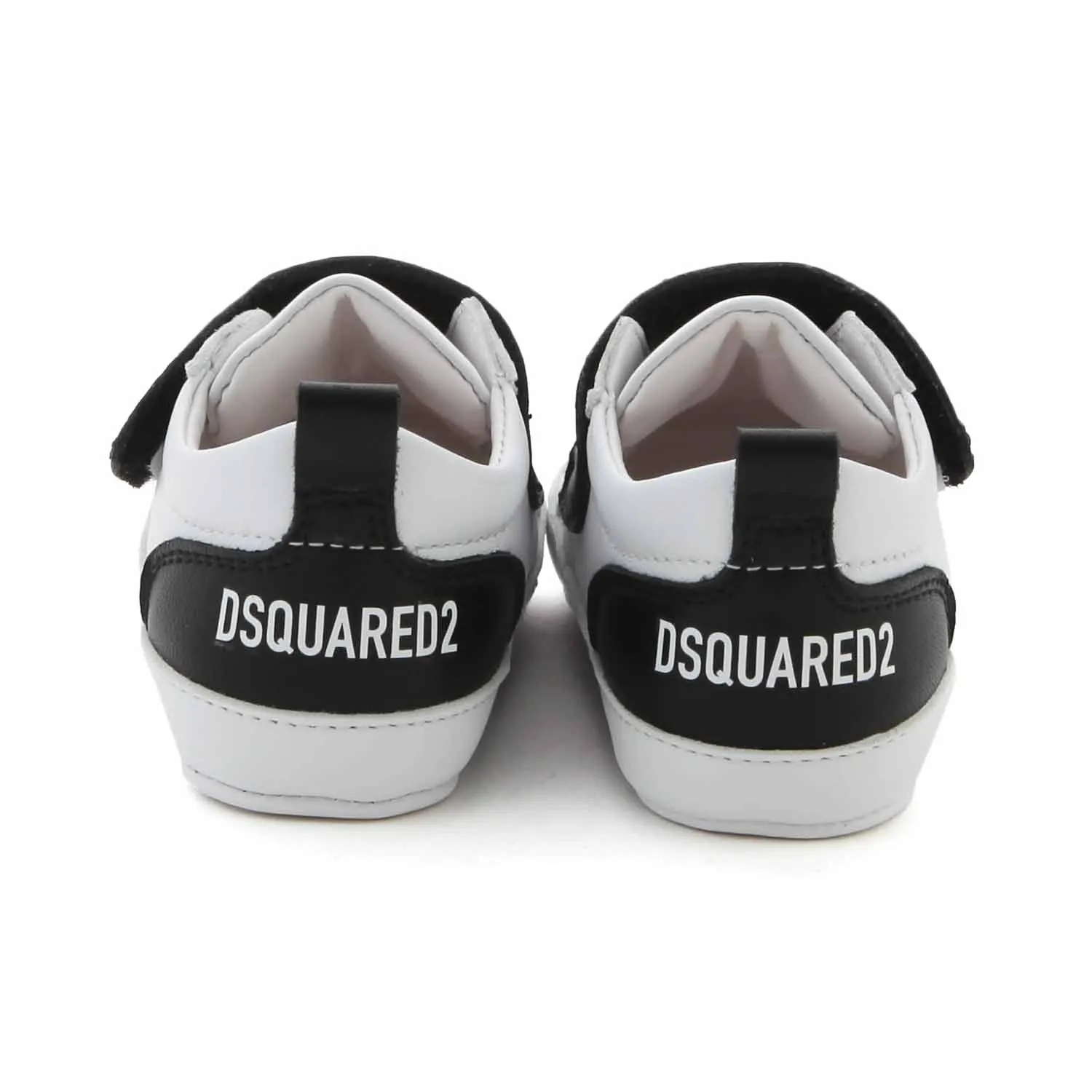 Dsquared2 White And Black D2 Sneaker With Strap For Baby Girl