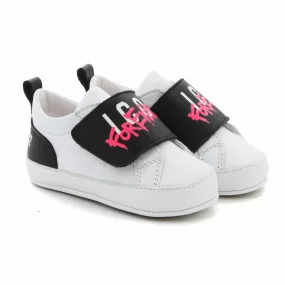 Dsquared2 White And Black D2 Sneaker With Strap For Baby Girl