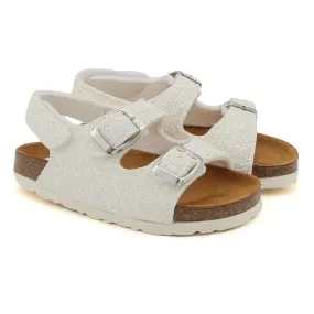 Elsy Little Girl White Glitter Sandals