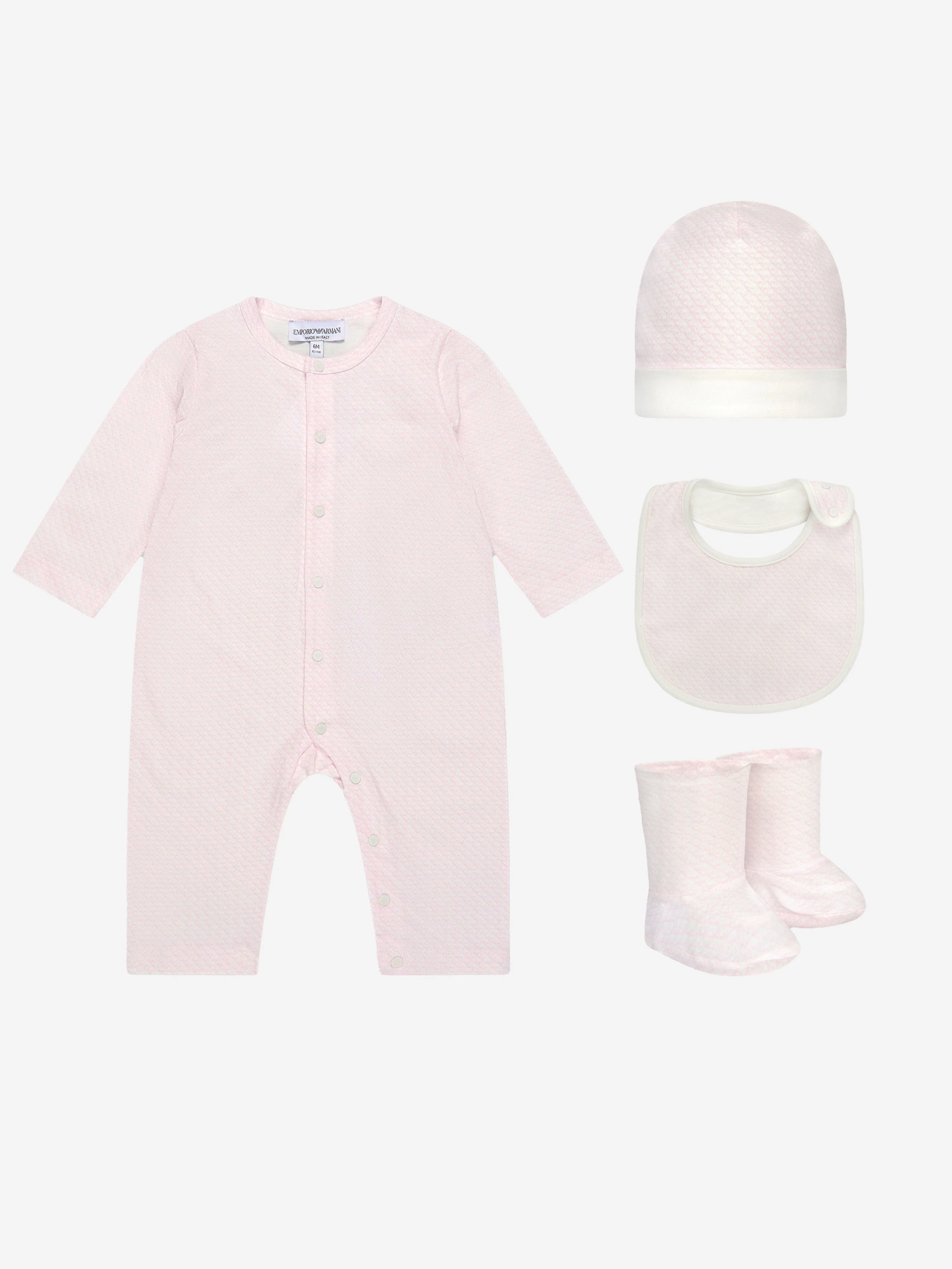 Emporio Armani - Baby Girls Cotton Romper Gift Set (4 Piece) | Childsplay Clothing