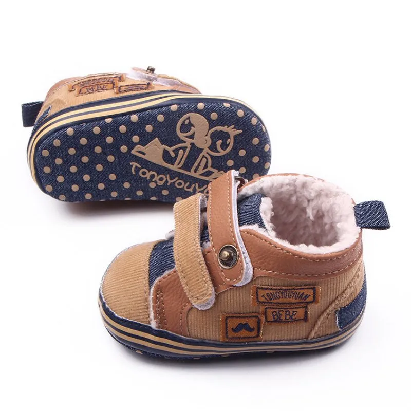 Fashion Newborn Warm Baby Boys Shoes First Walker Infants Antislip Toddler Boots SM6