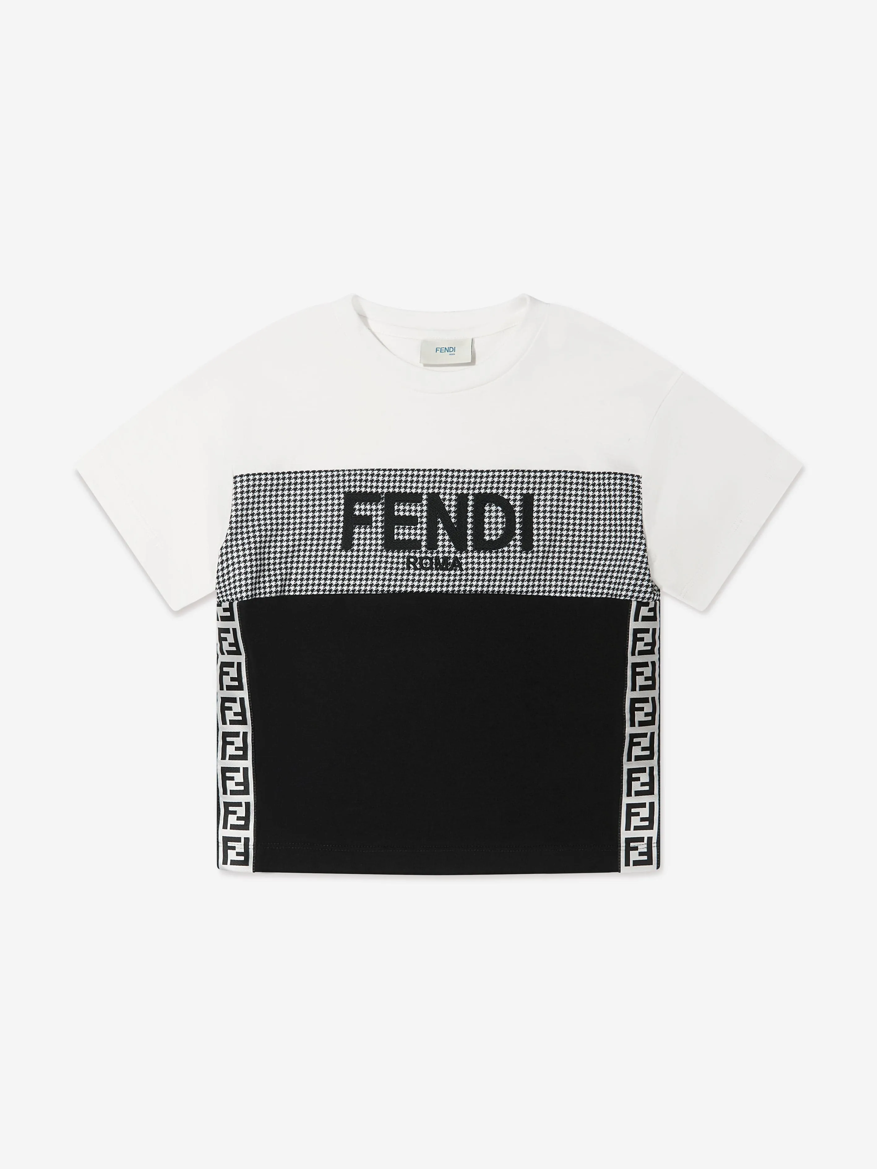 Fendi Kids - Boys Colour Block Dogtooth T-Shirt | Childsplay Clothing