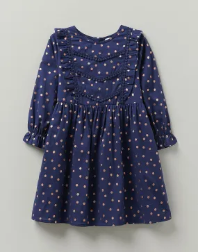 Girls' Metallic Spot Print Party Dress from Crew Clothing Company