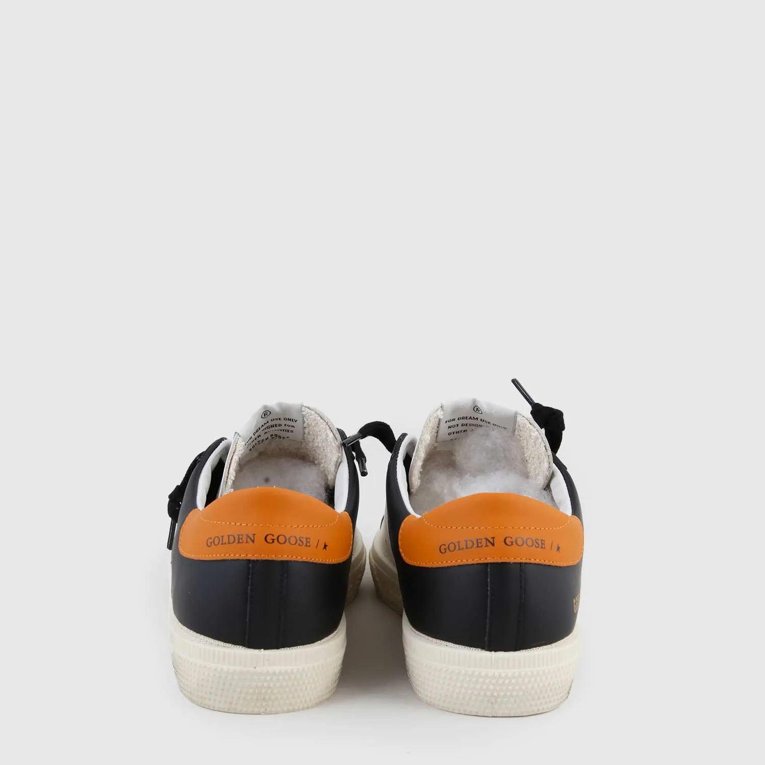 Golden Goose May Sneaker Black, Orange And White Boy