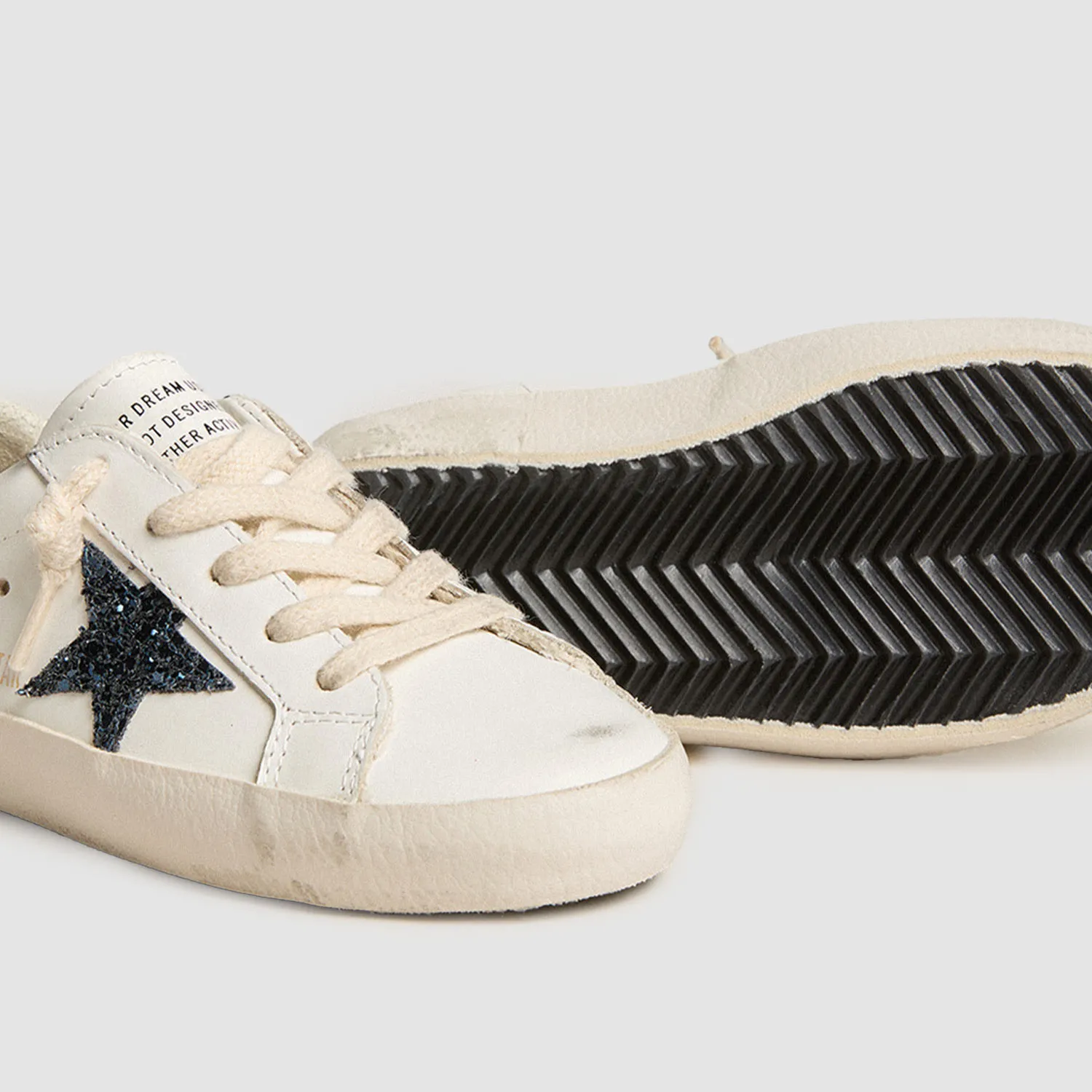 Golden Goose Sneaker Baby Super Star Classic Stella Glitter Blu