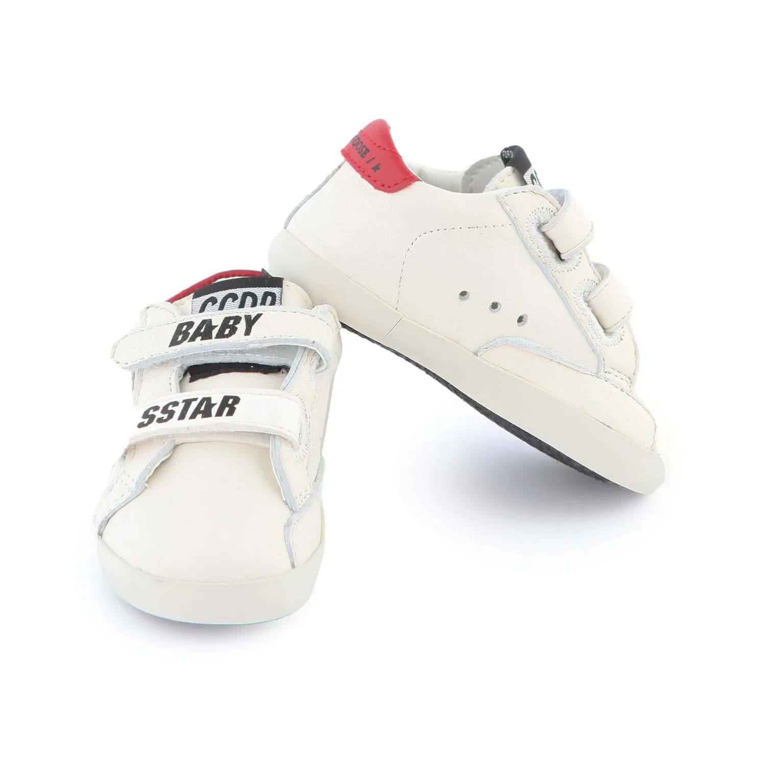 Golden Goose White Baby Sstar Sneaker With Red Detail