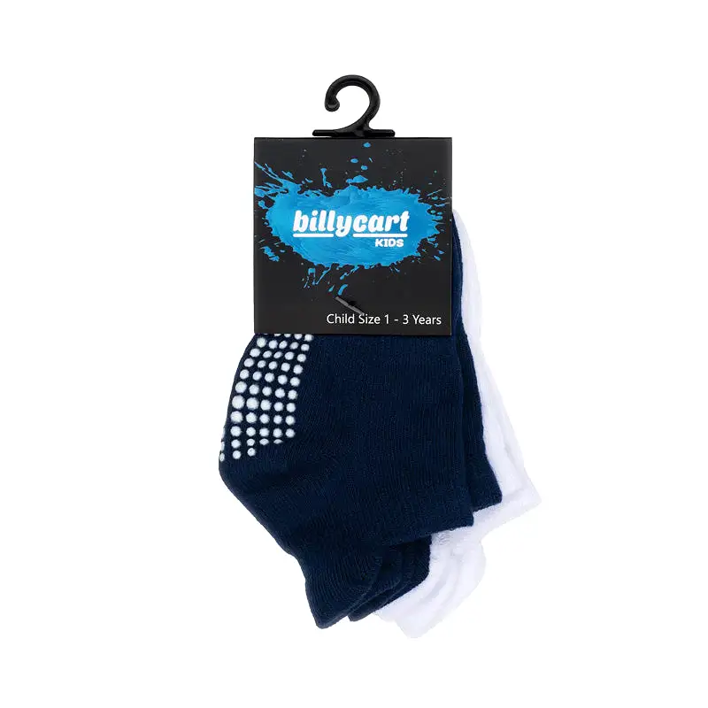 Grip Socks - Navy boys x 2 pack