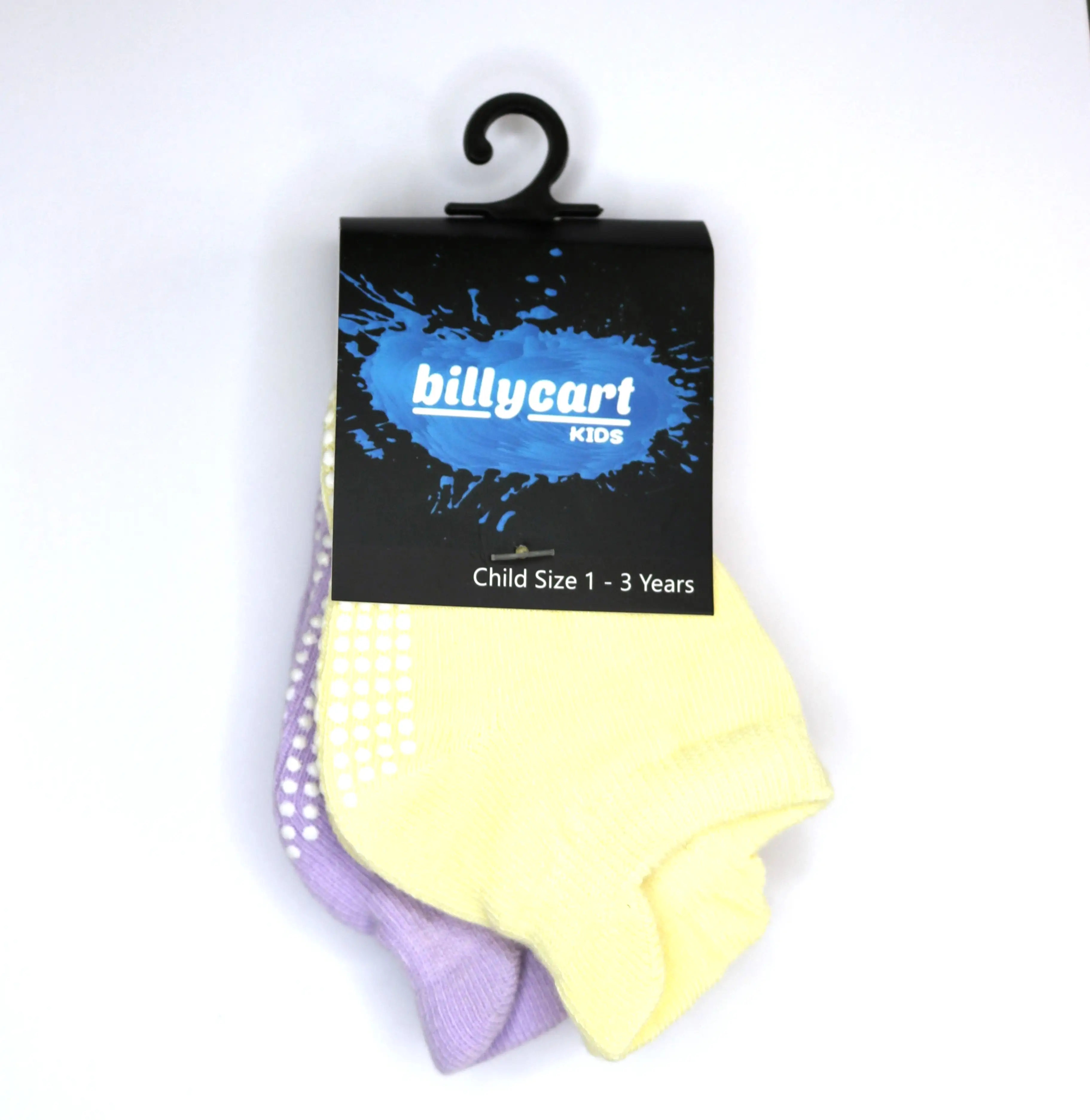 Grip socks - Unisex purple & yellow x 2 pack