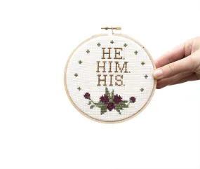 He Him His Cross Stitch Kit