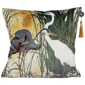 Heron Print Cushion Cover