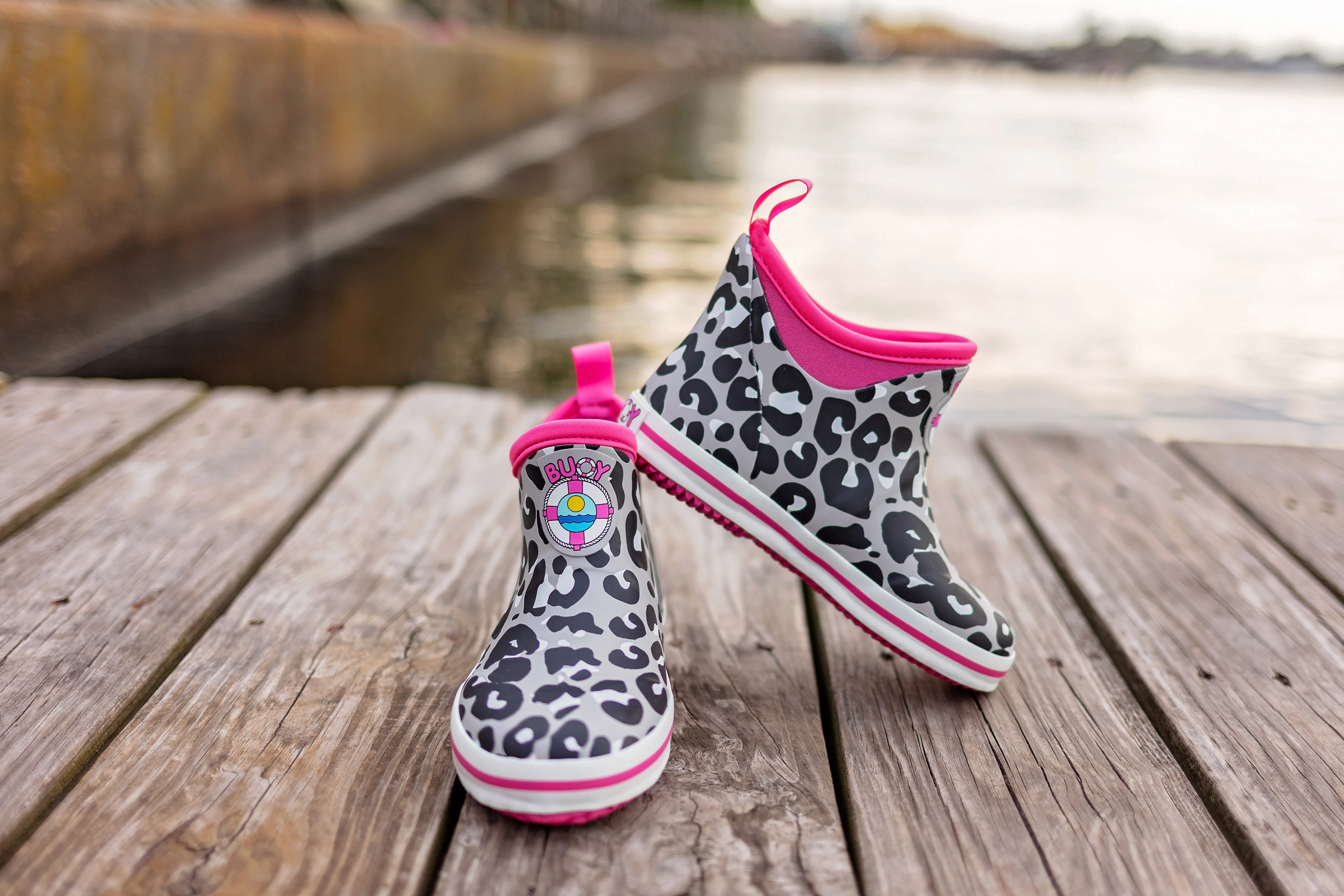 Kids Cheetah Print Buoy Boots