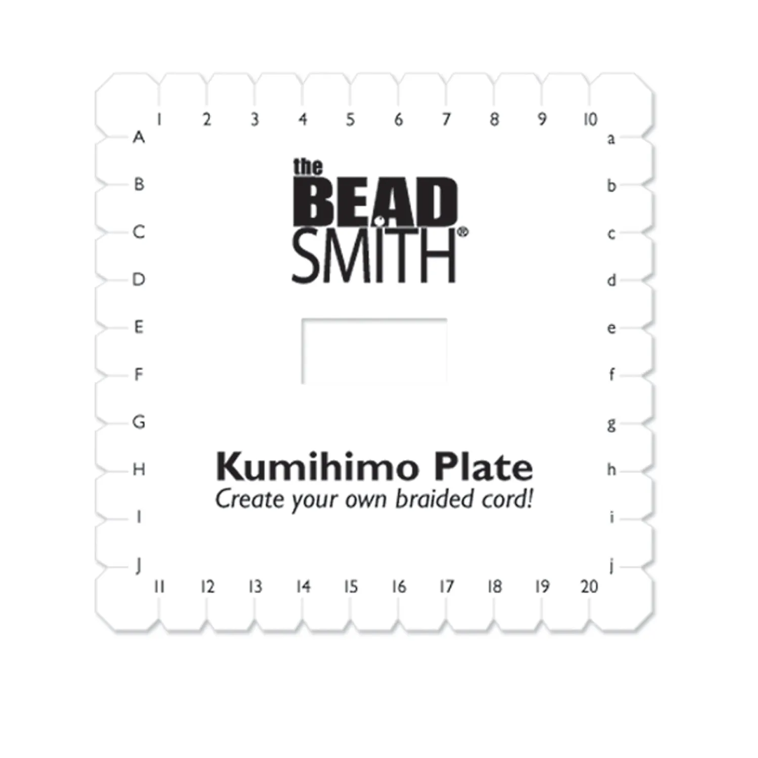 Kumihimo Plate, 6 Inches Square, 3/8 Inch Thick, 35mm Hole, #605