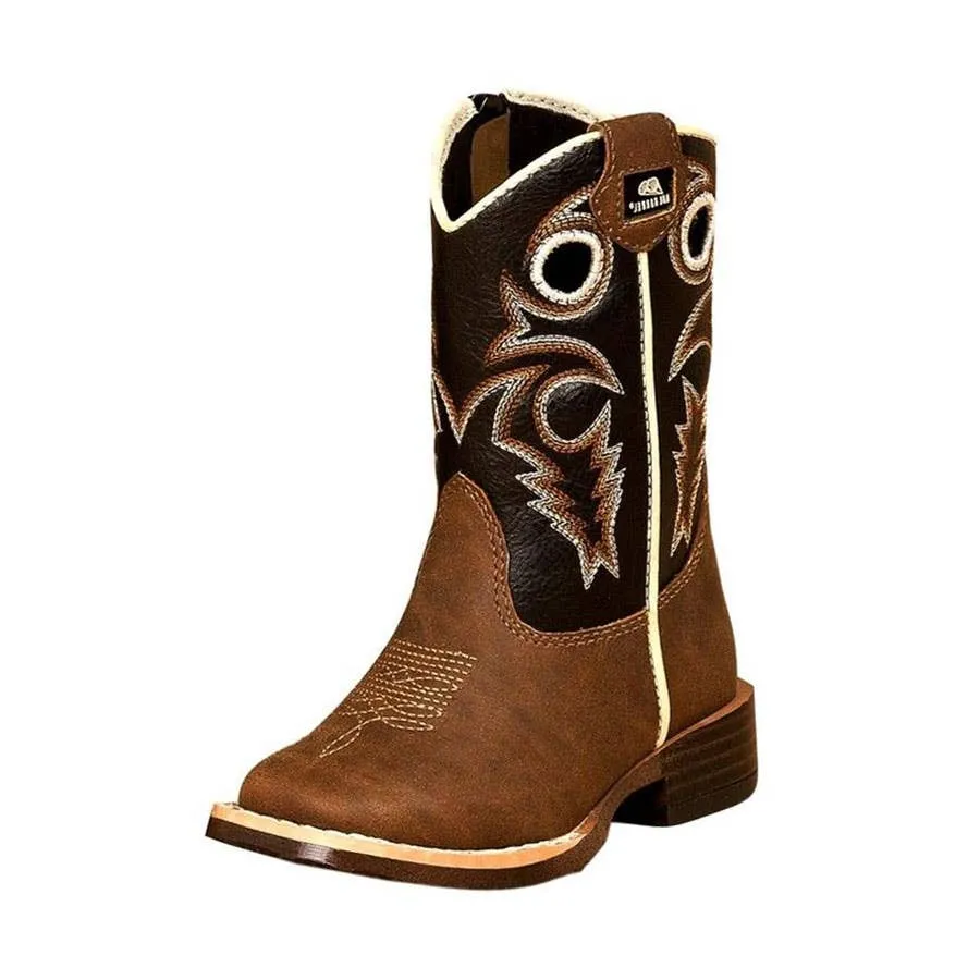 M & F Western DBL Barrel Boy's Trace Boots - Brown