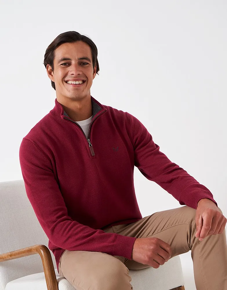 Men's Organic Cotton Classic Half Zip Jumper from Crew Clothing Company