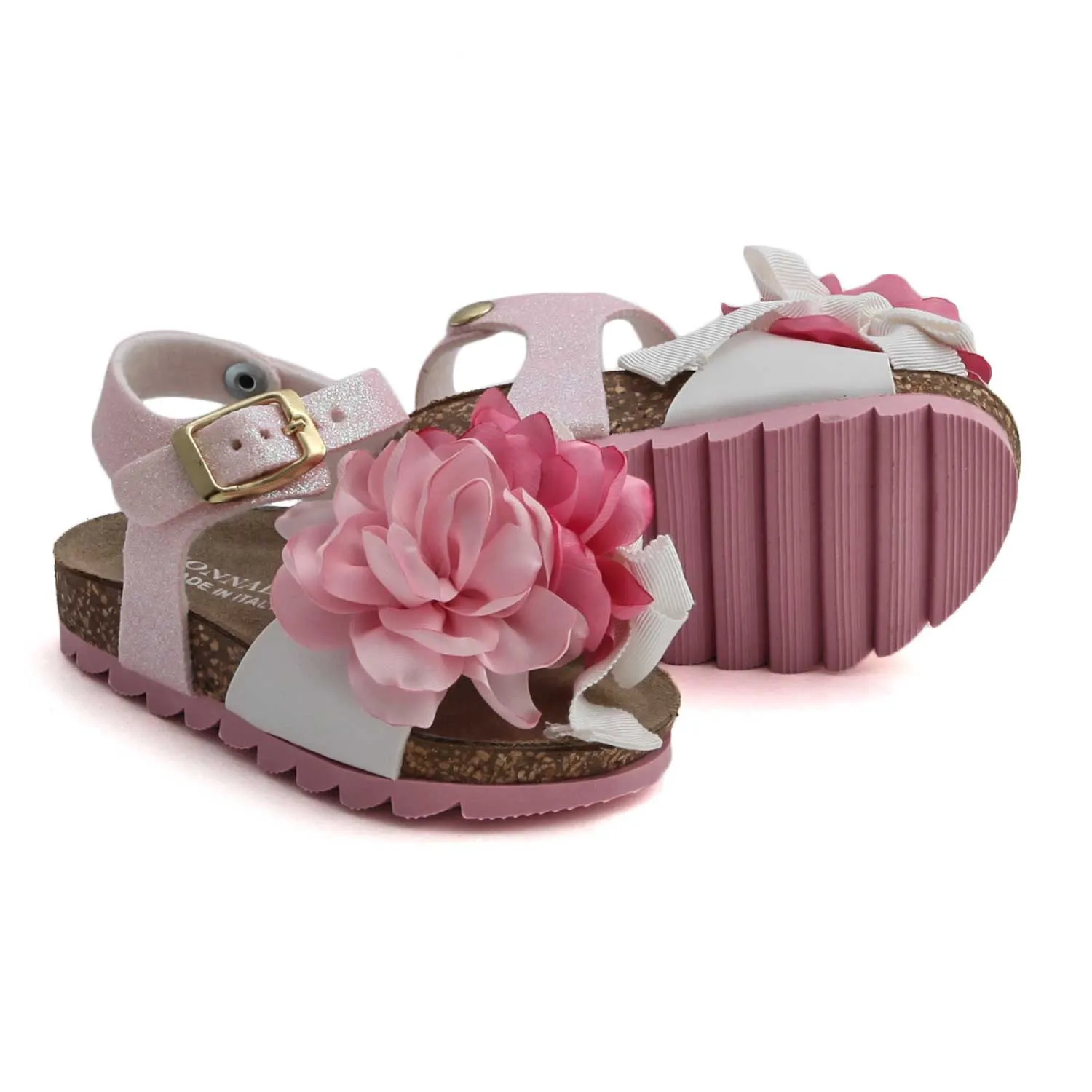 Monnalisa Flower Sandals For Little Girl