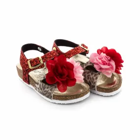 Monnalisa Girl Sandals With Flowers