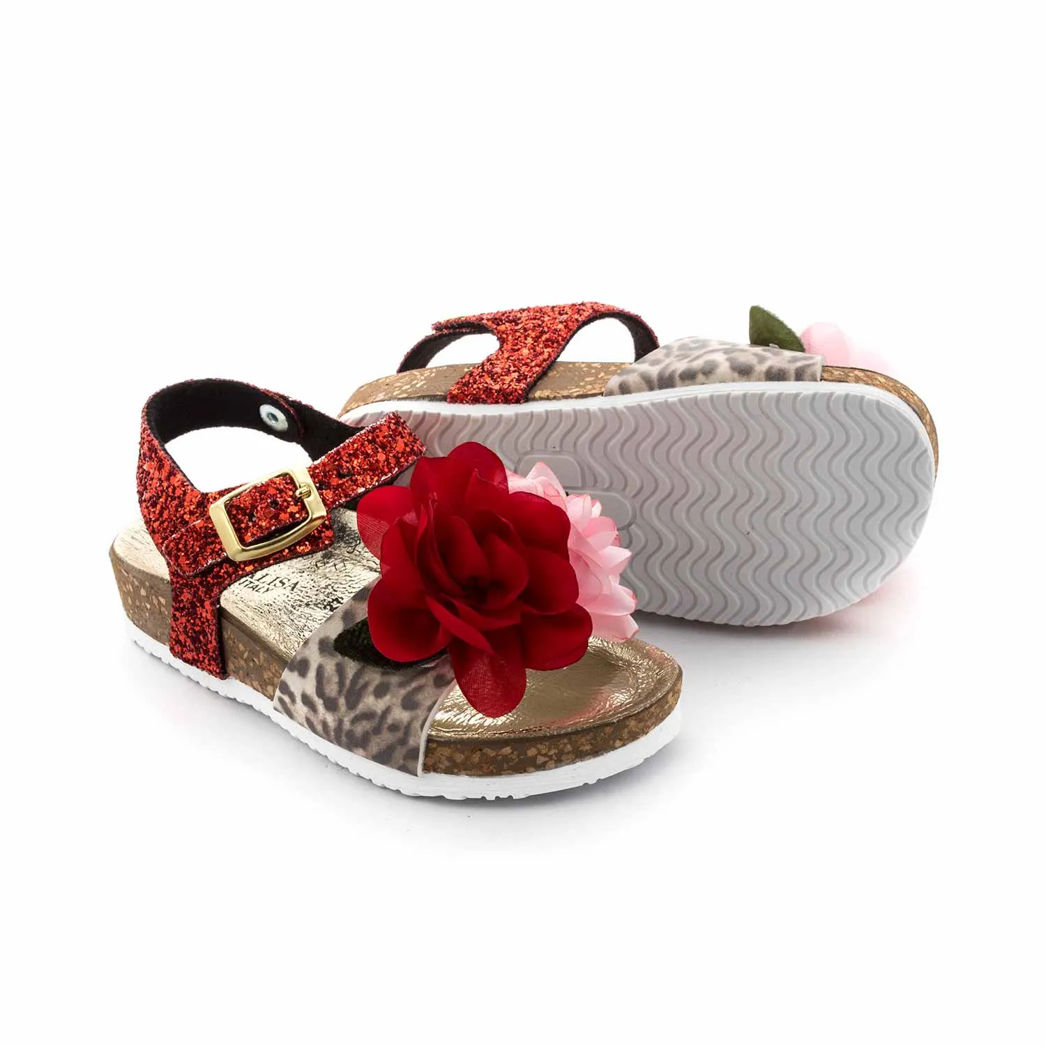 Monnalisa Girl Sandals With Flowers