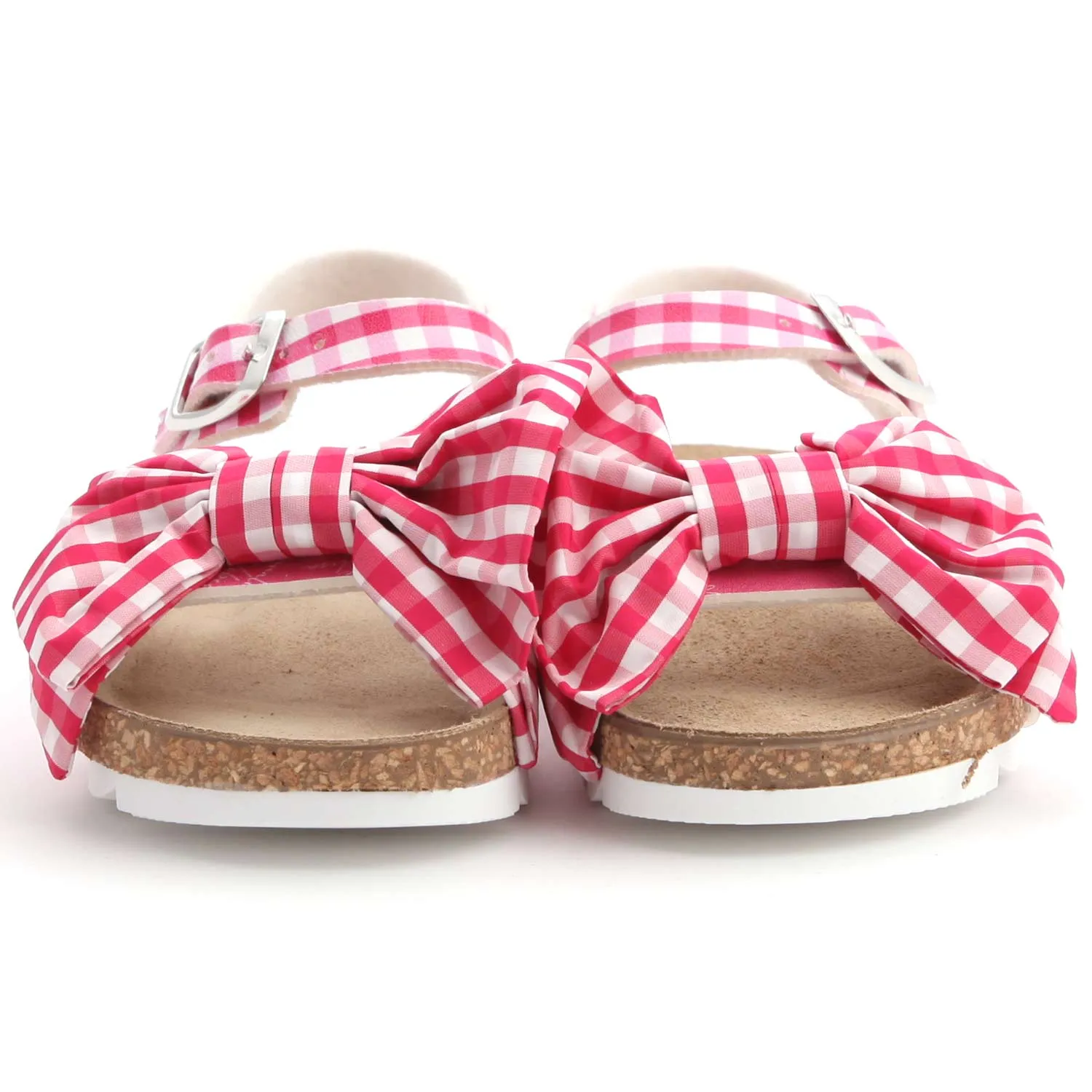 Monnalisa Little Girl Red Checked Sandals