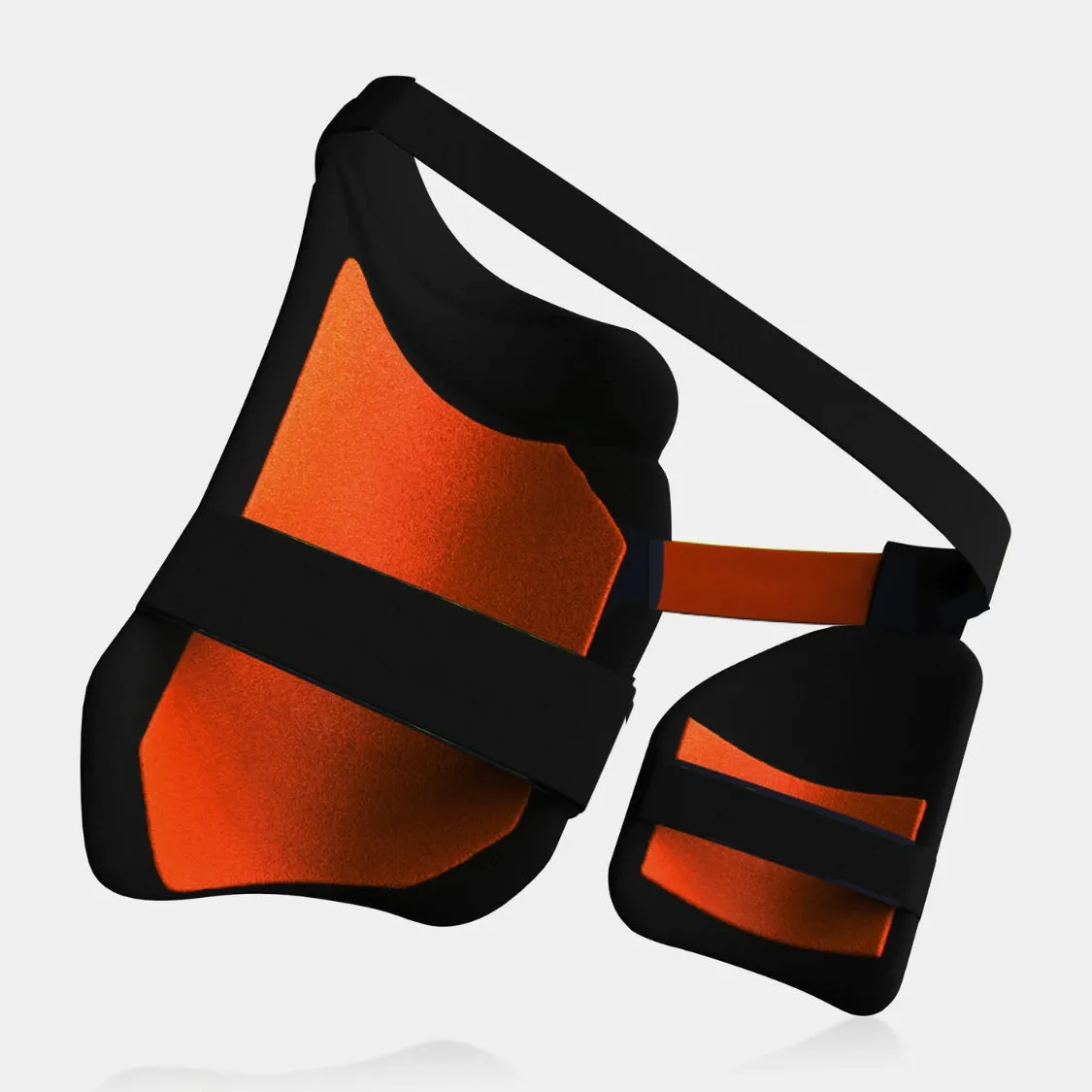 Moonwalkr Black Double Thigh Pads/Guard, Orange/Green Inside, M,L