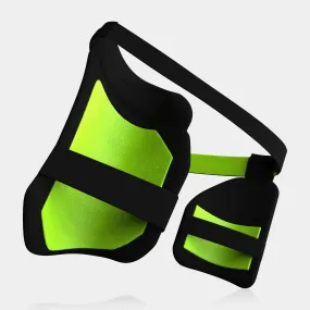 Moonwalkr Black Double Thigh Pads/Guard, Orange/Green Inside, M,L