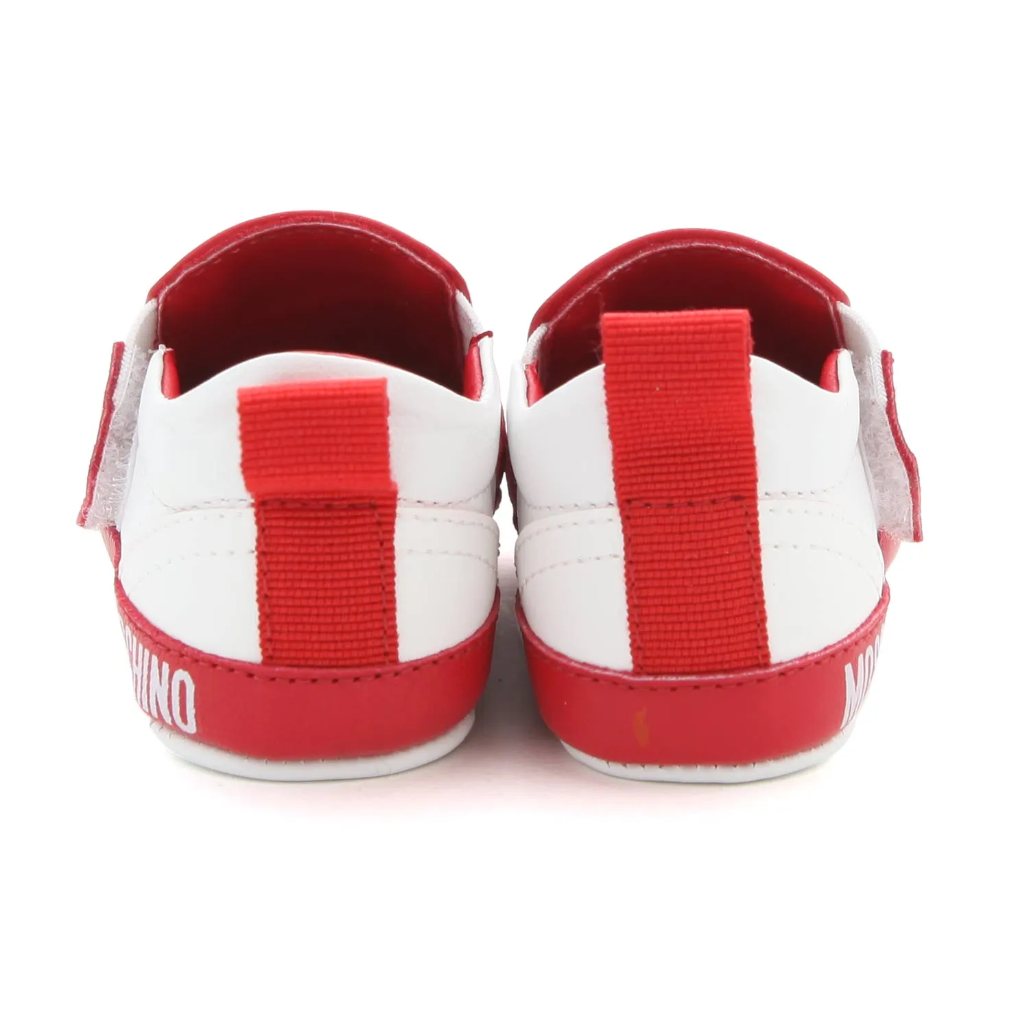 Moschino White Sneaker With Red Heart For Baby Girl