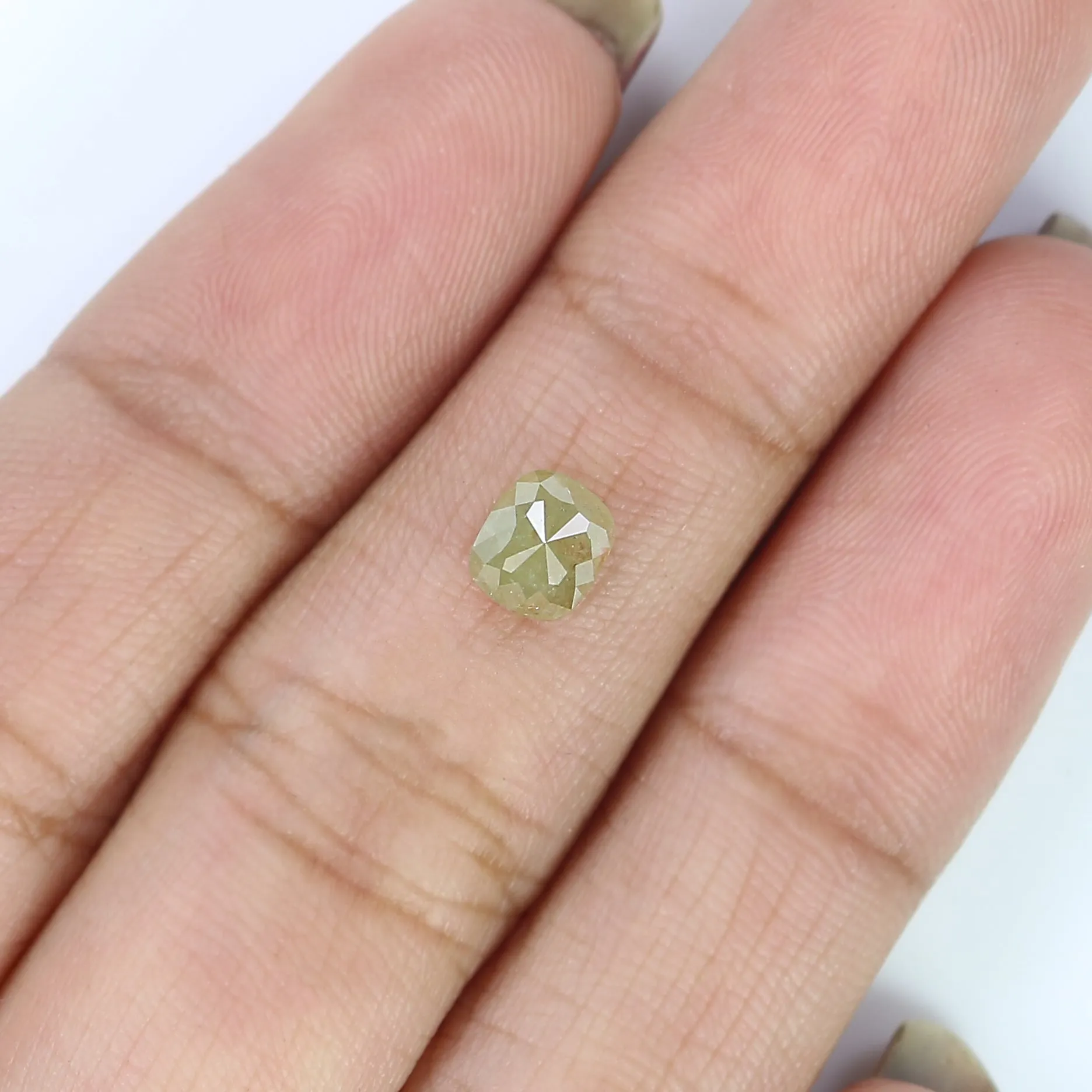 Natural Loose Cushion Diamond, Green Color Diamond, Natural Loose Diamond, Cushion Rose Cut Diamond, 0.75 CT Cushion Shape Diamo