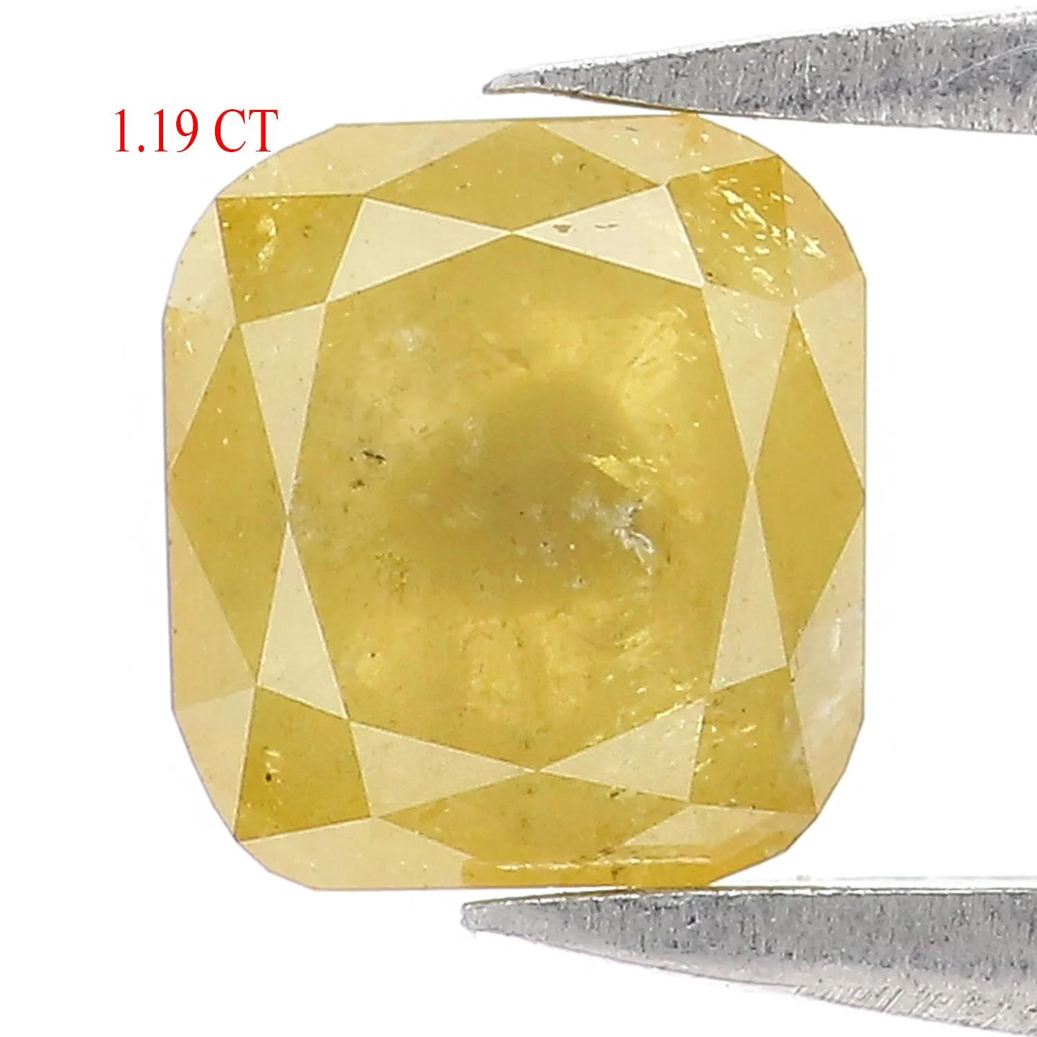 Natural Loose Cushion Diamond, Yellow Color Diamond, Natural Loose Diamond, Cushion Rose Cut Diamond, 1.19 CT Cushion Shape Diam