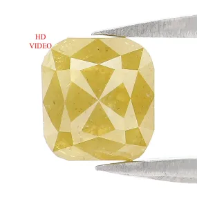 Natural Loose Cushion Diamond, Yellow Color Diamond, Natural Loose Diamond, Cushion Rose Cut Diamond, 1.19 CT Cushion Shape Diam