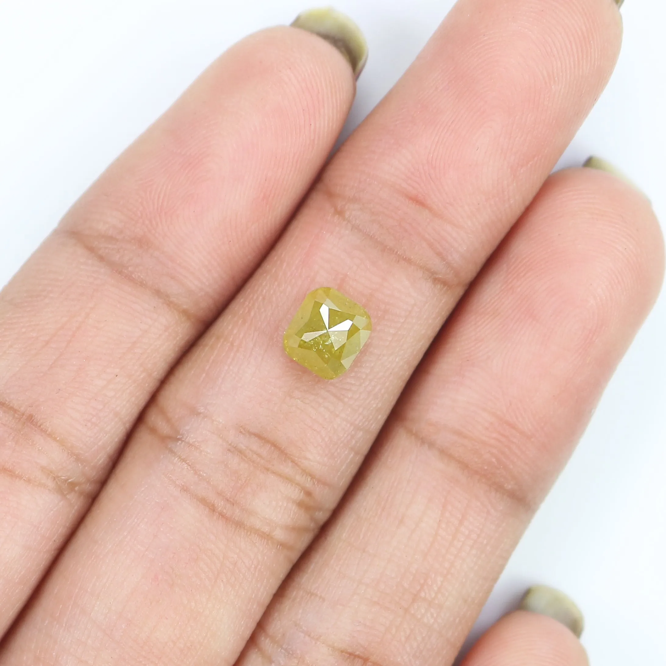 Natural Loose Cushion Diamond, Yellow Color Diamond, Natural Loose Diamond, Cushion Rose Cut Diamond, 1.19 CT Cushion Shape Diam