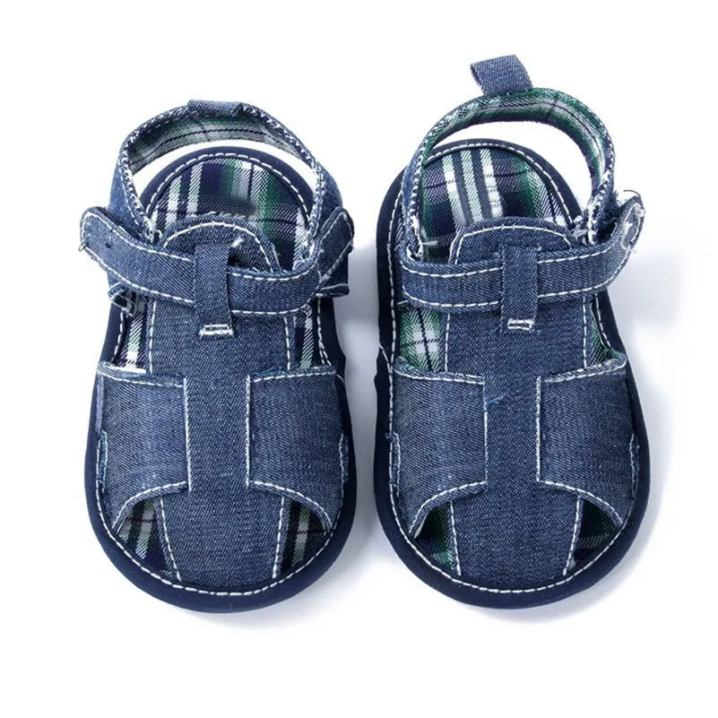 New Blue Jean Baby Girl Boy Sandals Shoes Toddler First Walkers ShoesSM6