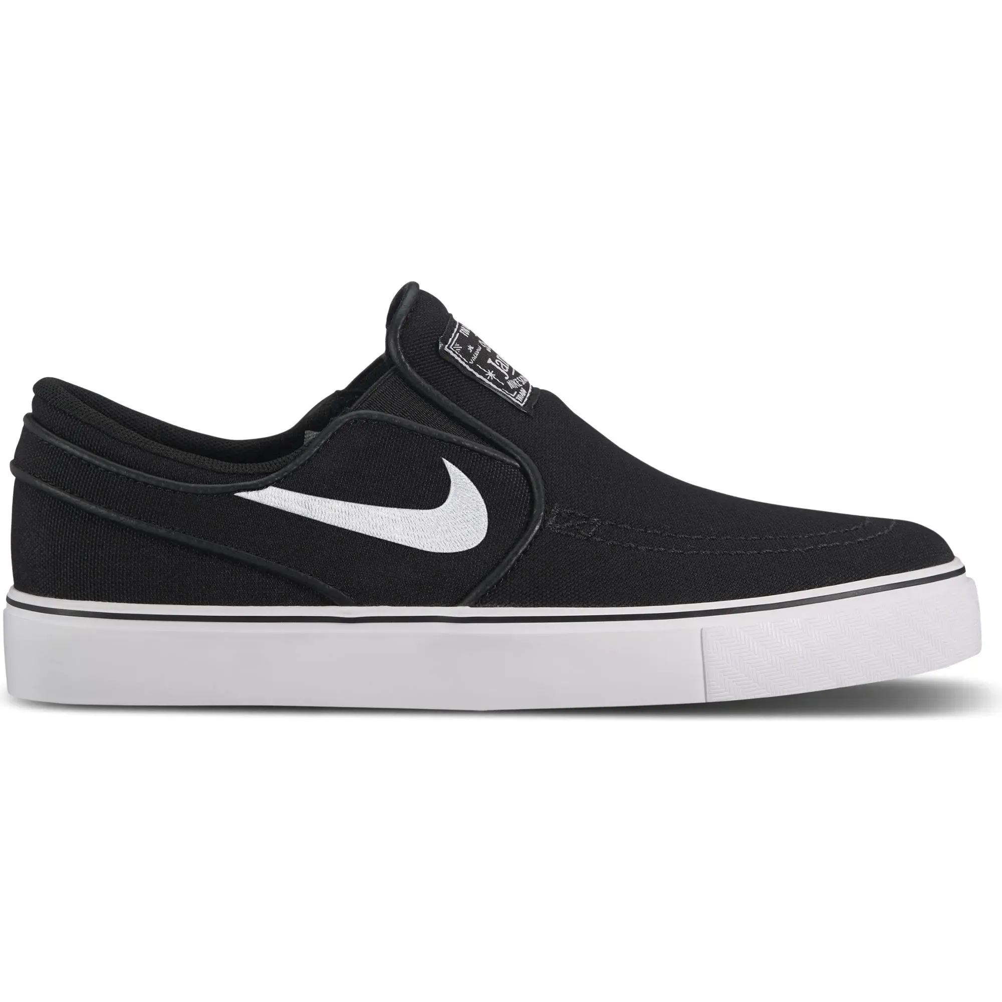 Nike SB Stefan Janoski Canvas Slip-On (GS) Kids Skate Shoes - Black/White