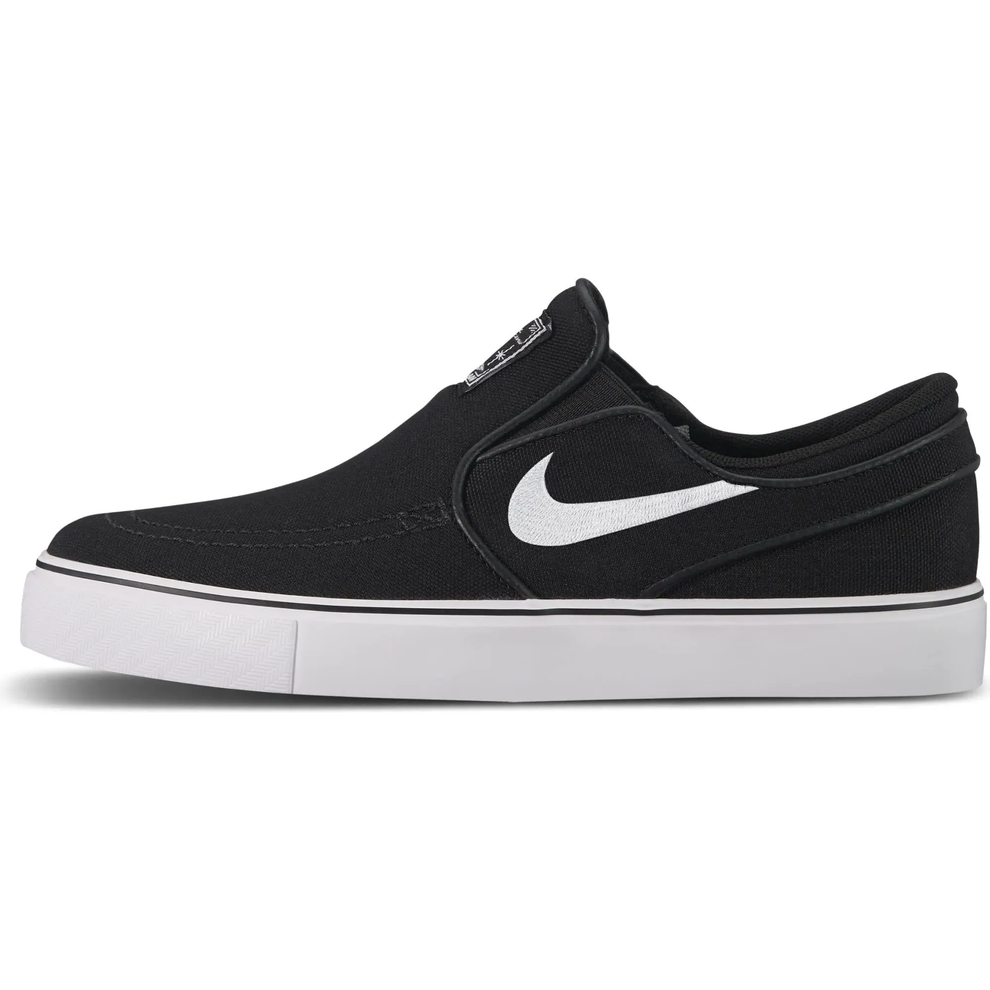 Nike SB Stefan Janoski Canvas Slip-On (GS) Kids Skate Shoes - Black/White