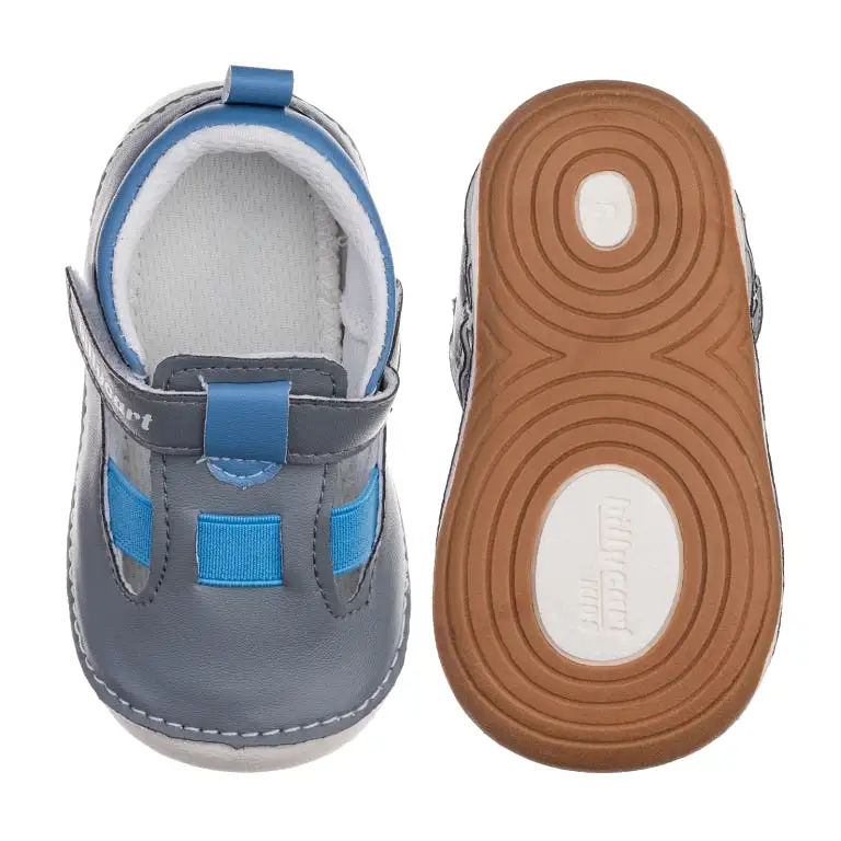 NOAH grey and blue baby and toddler boys sandals