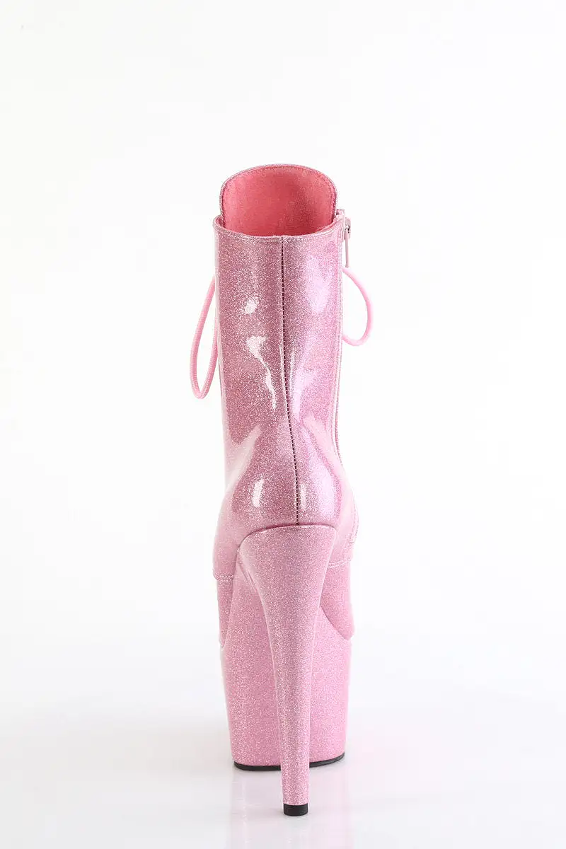 Pleaser USA Adore-1020GP 7inch Pleaser Boots - Baby Pink Glitter